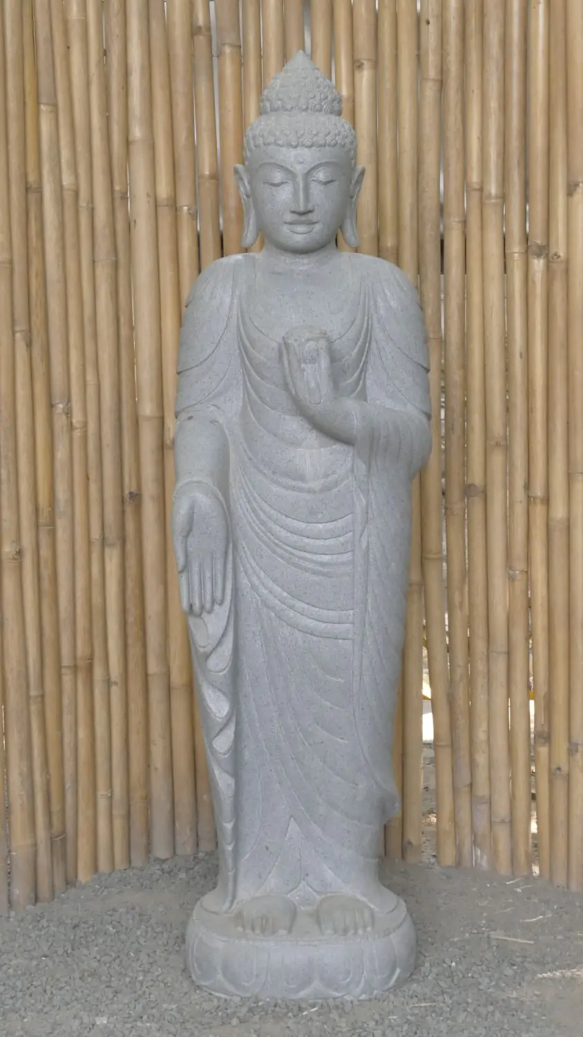  Product image 1 of the product “Standing Buddha with Lotus Flower, ca. 153 cm H ”